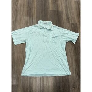 Criquet Short‎ Sleeve Polo Shirt Men's Cotton Size Medium Light Teal
